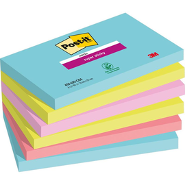 Haftnotizen Post-it Super Sticky Notes 127x76mm Cosmic Papier 3M 655-6SS-COS (PACK=6x90 BLATT) Produktbild