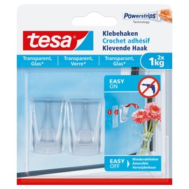 Powerstrips Klebehaken bis 1kg Haftkraft transparent Tesa 77735-00000-00 (PACK=2 STÜCK) Produktbild