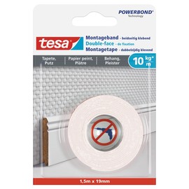 Powerbond Montageband 19mmx1,5m bis 10kg/m Haftkraft weiß Tesa 77742-00000-00 Produktbild