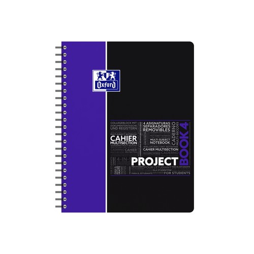 Collegeblock Oxford Student Projectbook A4+ kariert 4-fach Lochung 100Blatt 90g Optik Paper weiß 400037432 Produktbild