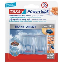 Powerstrips Haken XL bis 1,0kg Haftkraft transparent Tesa 58813-00000-00 (PACK=2 STÜCK) Produktbild