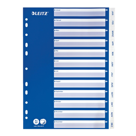 Register Monate A4 225x297 Jan-Dez mit blauem Deckblatt Plastik Leitz 1254-60-01 Produktbild