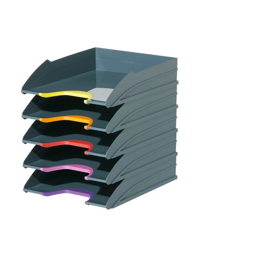 Briefkorb-Set VARIOCOLOR TRAY SET C4 anthrazit/grau Durable 7705-57 (SET=5 STÜCK) Produktbild