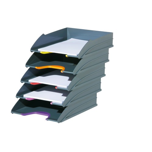 Briefkorb-Set VARIOCOLOR TRAY SET C4 anthrazit/grau Durable 7705-57 (SET=5 STÜCK) Produktbild Additional View 1 L