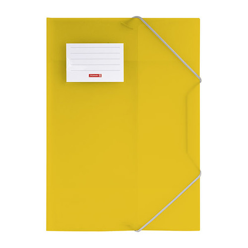 Eckspanner mit 3 Klappen A4 gelb transluzent PP Brunnen 10-4160410 Produktbild Front View L