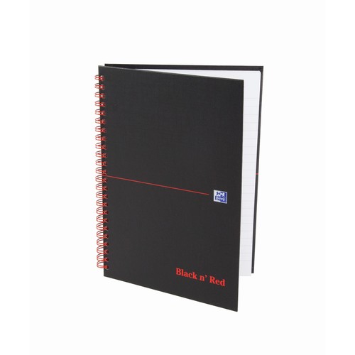 Collegeblock Oxford BLACK & RED A5 kariert Hard Cover 70Blatt 90g Optik Paper weiß 400047652 Produktbild Front View L