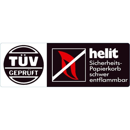 Papierkorb SE 12l schwer entflammbar schwarz Helit H6106395 Produktbild Additional View 1 L