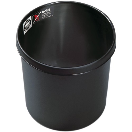 Papierkorb SE 12l schwer entflammbar schwarz Helit H6106395 Produktbild