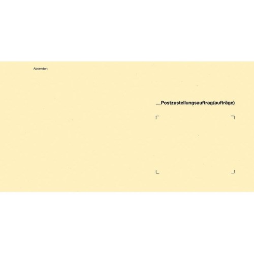 Briefumschlag gelb RNK 2047 235x125mm / ohne Fenster / Druck Postzustellungsauftrag (PACK=500 STÜCK) Produktbild Front View L