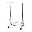 Garderobe Mobil Fahrbar mit Gitterablage 90/54/130-170cm x ø 25cm verchromt Alco 2830 Produktbild