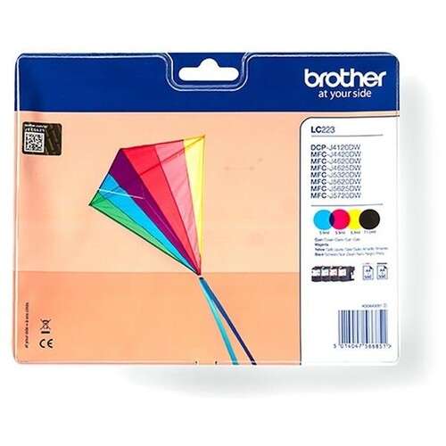 Tintenpatrone Multipack für Brother MFCJ4420DW 4x550Seiten schwarz/farbig Brother LC223VALBP (PACK=4 STÜCK) Produktbild Additional View 1 L