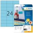Etiketten Inkjet+Laser+Kopier 70x37mm auf A4 Bögen blau matt ablösbar Herma 4468 (PACK=480 STÜCK) Produktbild