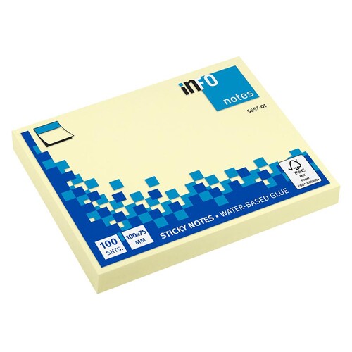 Haftnotizen 75x100mm gelb Papier BestStandard (ST=100 BLATT) Produktbild Additional View 1 L