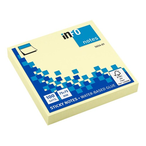 Haftnotizen ca. 76x76mm hellgelb Papier BestStandard (ST=100 BLATT) Produktbild Additional View 1 L