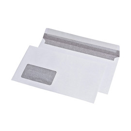Briefumschlag mit Fenster DIN lang+ 125x235mm mit Haftklebung 80g weiß mit Innendruck Zahlenmeer (PACK=500 STÜCK) Produktbild