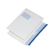 Versandtasche CYGNUS mit Fenster C4 mit Haftklebung 120g weiß mit blauem Innendruck Öffnung Breitseite (PACK=250 STÜCK) Produktbild