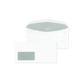 Kuvertierhülle mit Fenster DIN lang+ 114x229mm innenliegende Seitenklappe 80g weiß Offset (PACK=1000 STÜCK) Produktbild