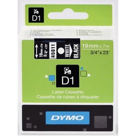 Schriftband D1 19mm/7m weiß auf schwarz Dymo S0720910 Produktbild