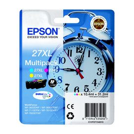 Tintenpatronen 27XL für Epson WF3620/ 7110DTW/7600 3x10,4ml farbig Epson T271540 Produktbild