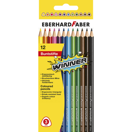 Farbstifte Winner dreikant Kartonetui sortiert Eberhard Faber 511412 (PACK=12 STÜCK) Produktbild