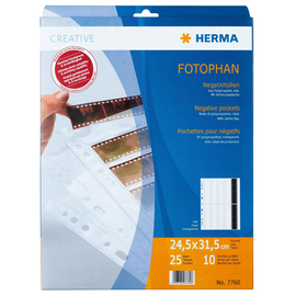 Fotohüllen Fotophan für Negative A4 245x315mm klar kunststoff Herma 7760 (PACK=25 BLATT) Produktbild