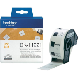 Einzeletikettenrollen Quadratisch 23x23mm Thermopapier Brother DK-11221 (PACK=1000 STÜCK) Produktbild