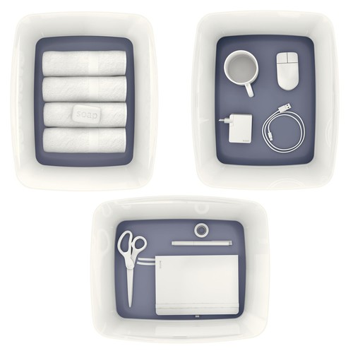 Aufbewahrungsbox MyBox mit Deckel für A4 318x198x385mm 18Liter weiß/grau Kunststoff Leitz 5216-10-01 Produktbild Default L