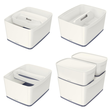 Aufbewahrungsbox MyBox mit Deckel für A4 318x198x385mm 18Liter weiß/grau Kunststoff Leitz 5216-10-01 Produktbild Side View S