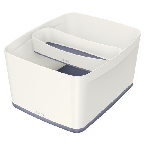 Aufbewahrungsbox MyBox mit Deckel für A4 318x198x385mm 18Liter weiß/grau Kunststoff Leitz 5216-10-01 Produktbild Additional View 7 L