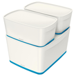 Aufbewahrungsbox MyBox mit Deckel für A4 318x198x385mm 18Liter weiß/blau Kunststoff Leitz 5216-10-36 Produktbild Additional View 2 S