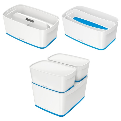Aufbewahrungsbox MyBox mit Deckel für A5 318x128x191mm 5Liter weiß/blau Kunststoff Leitz 5229-10-36 Produktbild Additional View 8 L