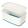 Aufbewahrungsbox MyBox mit Deckel für A5 318x128x191mm 5Liter weiß/blau Kunststoff Leitz 5229-10-36 Produktbild