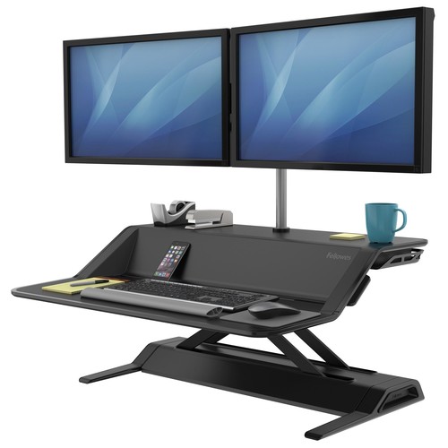 Workstation Sitz/Steh Desktop Lotus schwarz Fellowes 0007901 Produktbild Additional View 2 L