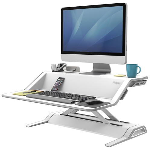 Workstation Sitz/Steh Desktop Lotus weiß Fellowes 0009901 Produktbild Additional View 1 L