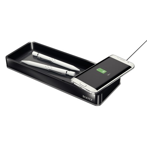 Stifteschale Duo Colour mit QI Induktionsladegerät schwarz Leitz 5365-00-95 Produktbild Additional View 1 L