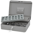 Geldkassette Standard Plus Zählbrett für 137,60 und Schacht 300x240x90mm mit Klammer grau Metall Wedo 149858012 Produktbild Additional View 2 S
