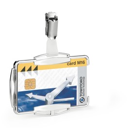 Ausweishalter RFID Secure mit Clip 54x87mm für Betriebsausweise transparent Durable 8901 (PACK=10 STÜCK) Produktbild
