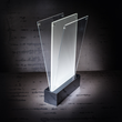 Tischaufsteller gerade für beidseitige Präsentation A5 glasklar Acryl LED-Licht schwarzer Sockel Sigel TA422 Produktbild Additional View 7 S