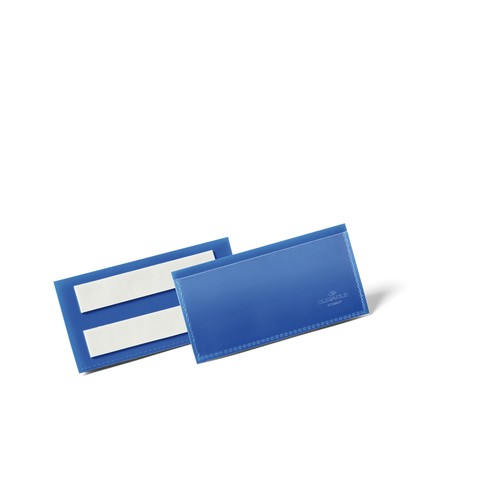 Etikettentaschen 100x38mm dunkelblau selbstklebend Durable 1759-07 (PACK=50 STÜCK) Produktbild Front View L