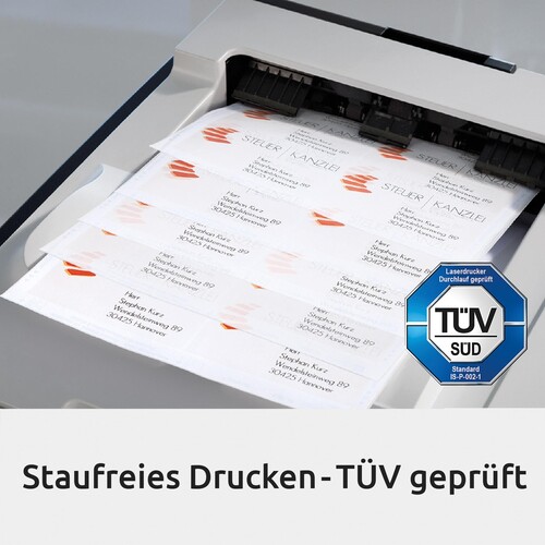 Versand-Etiketten Laser+Kopier 99,1x143,5mm auf A4 Bögen weiß Zweckform 8017-300 (PACK=1200 STÜCK) Produktbild Additional View 4 L