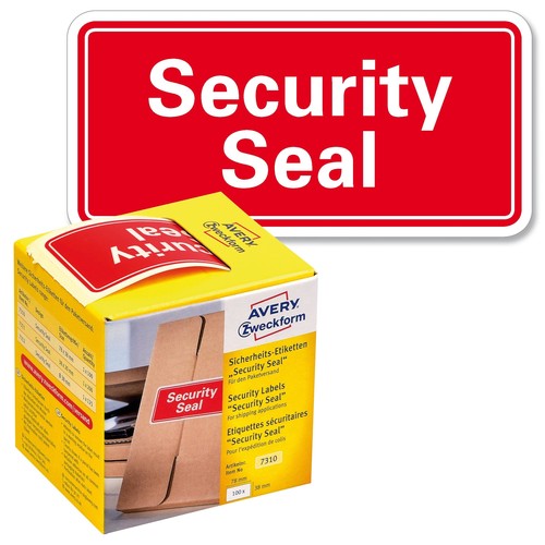 Sicherheitssiegel SECURITY SEAL 78x38mm rot Zweckform 7310 (PACK=100 STÜCK) Produktbild