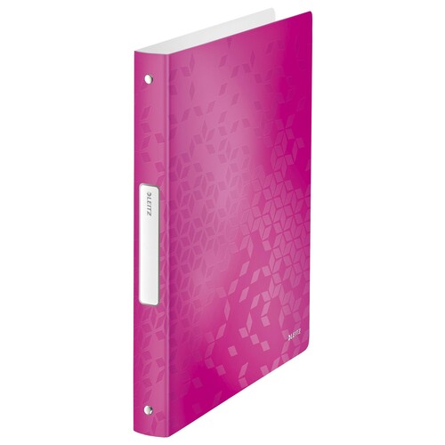 Ringbuch WOW A4 4Ringe Ringe-Ø25mm bis190Blatt pink metallic PP Leitz 4258-00-23 Produktbild Front View L