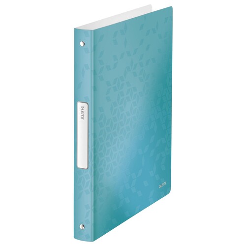 Ringbuch WOW A4 4Ringe Ringe-Ø25mm bis190Blatt eisblau metallic PP Leitz 4258-00-51 Produktbild Front View L