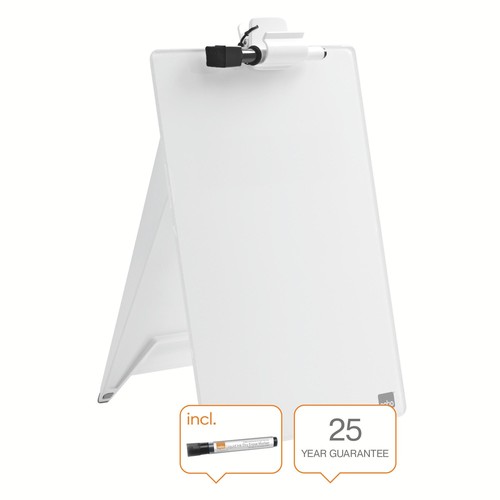 Glas Notizboard Diamond aufstellbar 21,6x29,7cm weiß Nobo 1905173 Produktbild Additional View 2 L