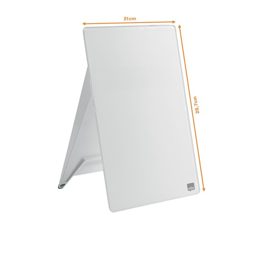 Glas Notizboard Diamond aufstellbar 21,6x29,7cm weiß Nobo 1905173 Produktbild Additional View 3 L