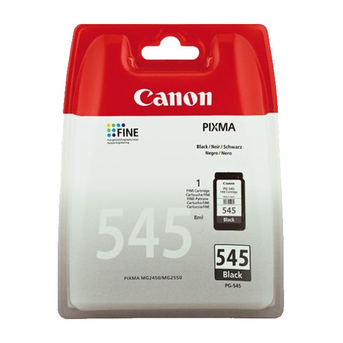 Tintenpatrone PG-545 für Canon Pixma IP2800/MG2400/2500 8ml schwarz Canon 8287B001 Produktbild Front View L
