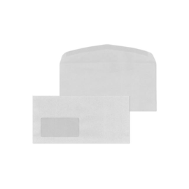 Kuvertierhülle mit Fenster DIN lang+ 114x229mm innenliegende Seitenklappen 75g grau Recycling Blauer Engel (PACK=1000 STÜCK) Produktbild