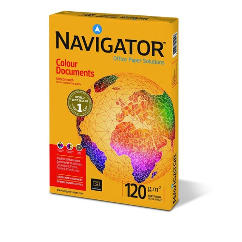 Kopierpapier Navigator Colour Documents A3 120g weiß FSC EU-Ecolabel 169CIE (PACK=500 BLATT) Produktbild Front View L