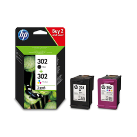 Tintenpatrone 302 MultiPack für HP DeskJet 1110/Envy 4520 schwarz 3,5ml + farbig 4ml HP X4D37AE (PACK=2 STÜCK) Produktbild