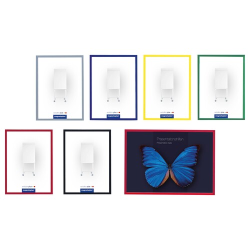 Magnetrahmen magnetofix A4 transparent/grau Magnetoplan 1130301 (PACK=5 STÜCK) Produktbild Additional View 1 L